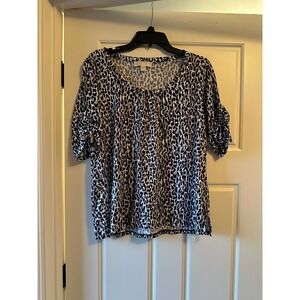 MICHAEL KORS, Women's Leopard Print‎ Shirt Size large